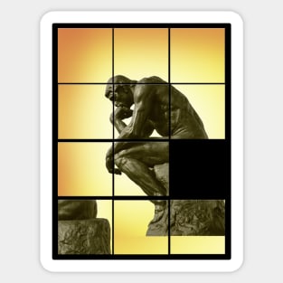 Le penseur The Thinker, sliding pictures game puzzle Sticker